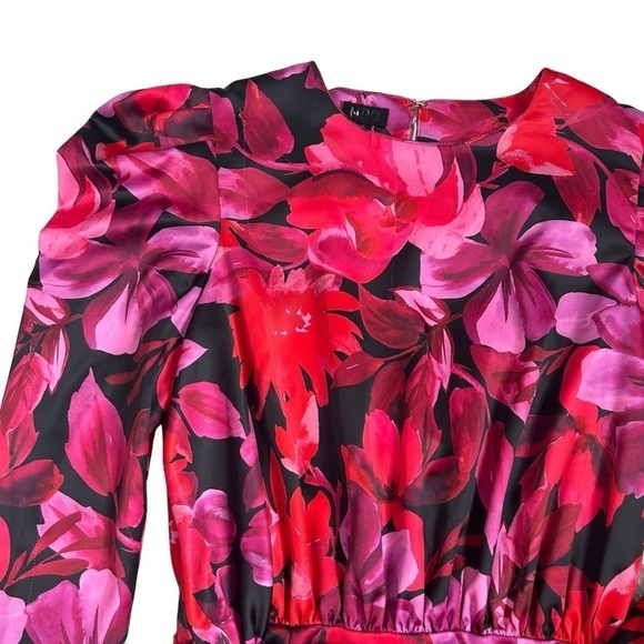 NBD Levigne Mini Wrap Style Dress in Dark Floral - Picture 4 of 16